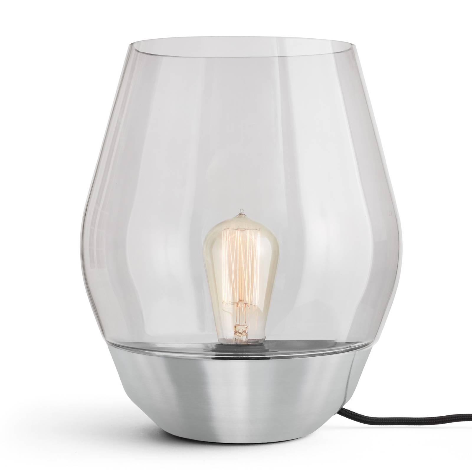 New Works Bowl lampe à poser acier/verre fumé