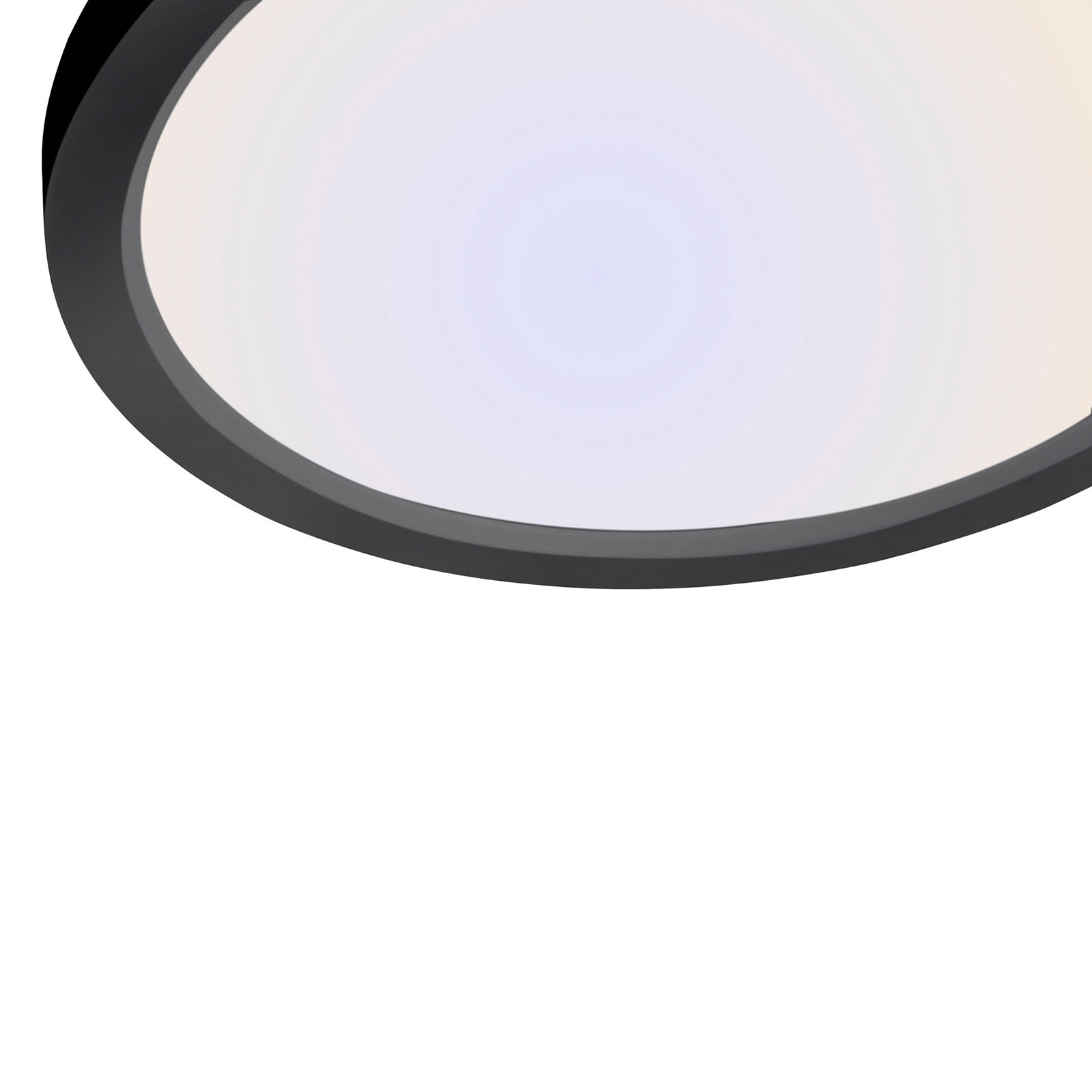 Stropné LED svetlo Flat CCT, Ø 40 cm, čierna