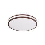 Emiva LED-kattovalaisin, tumma puu, CCT, Ø 40 cm – Lindby