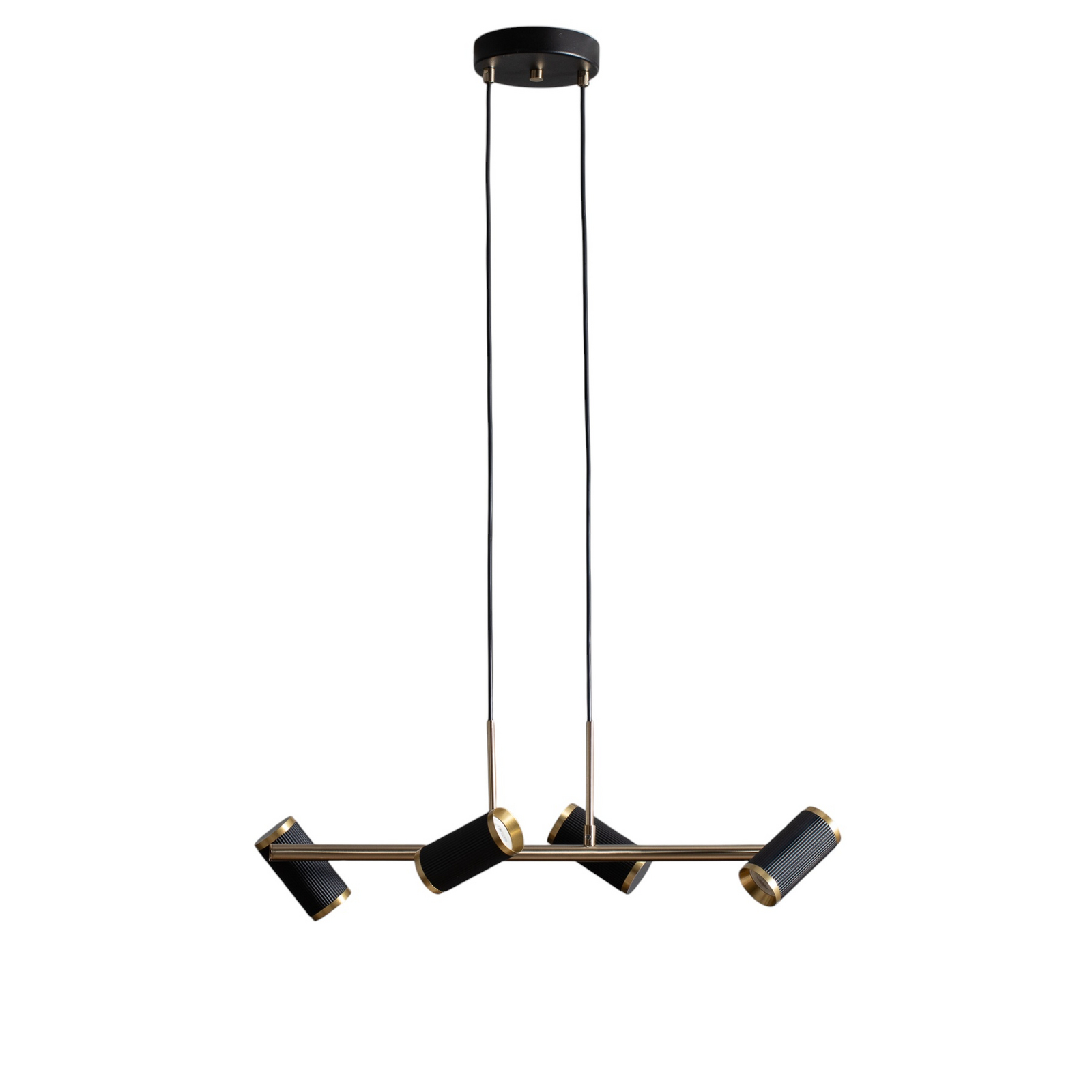Hanging light Lumens black/gold antique length 66 cm 4-bulb metal