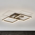 Bard LED ceiling light 45x45 cm 2-bulb, anthracite