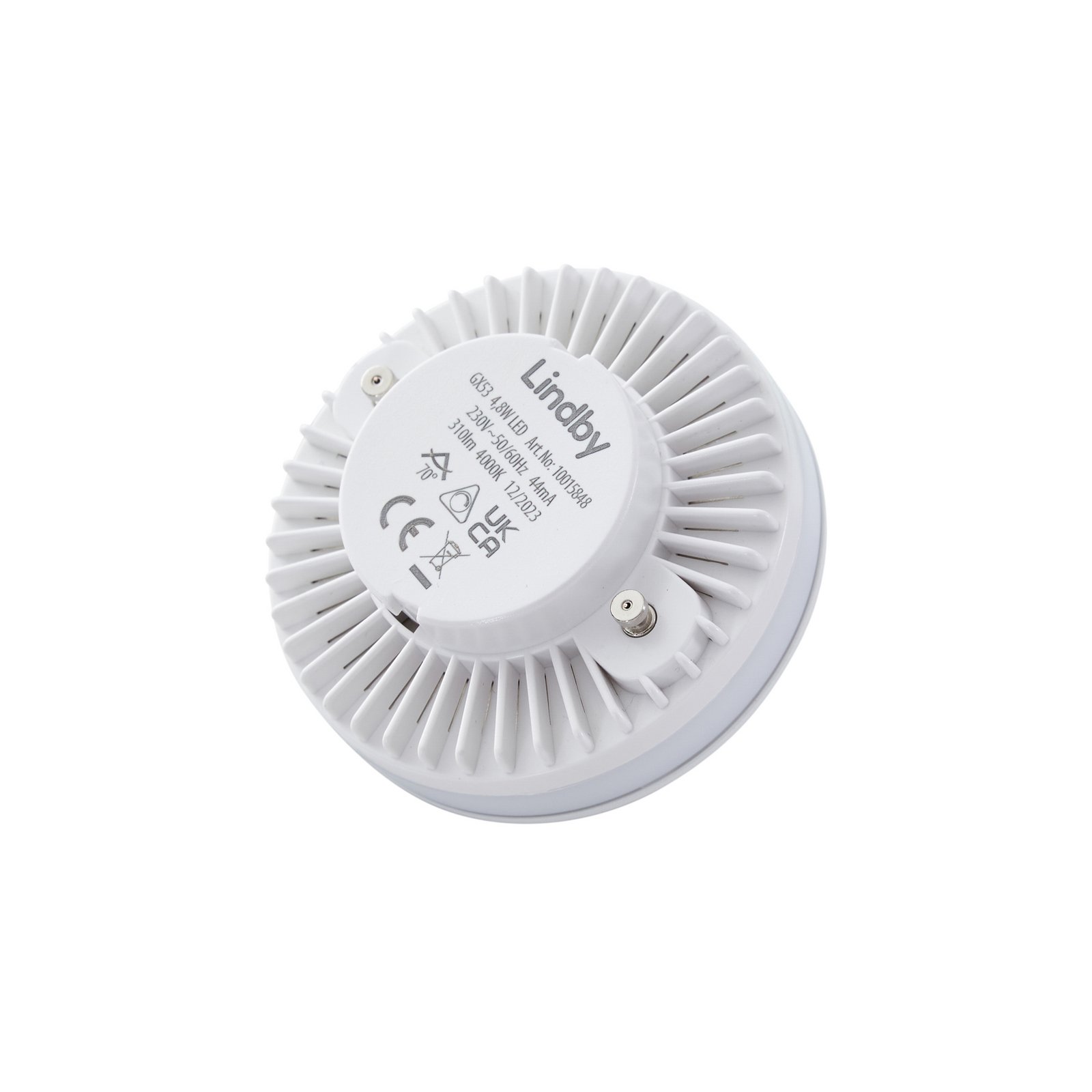bec LED Lindby, GX53, 4,8 W, albă, 4.000 K, 7,5 x 3 cm