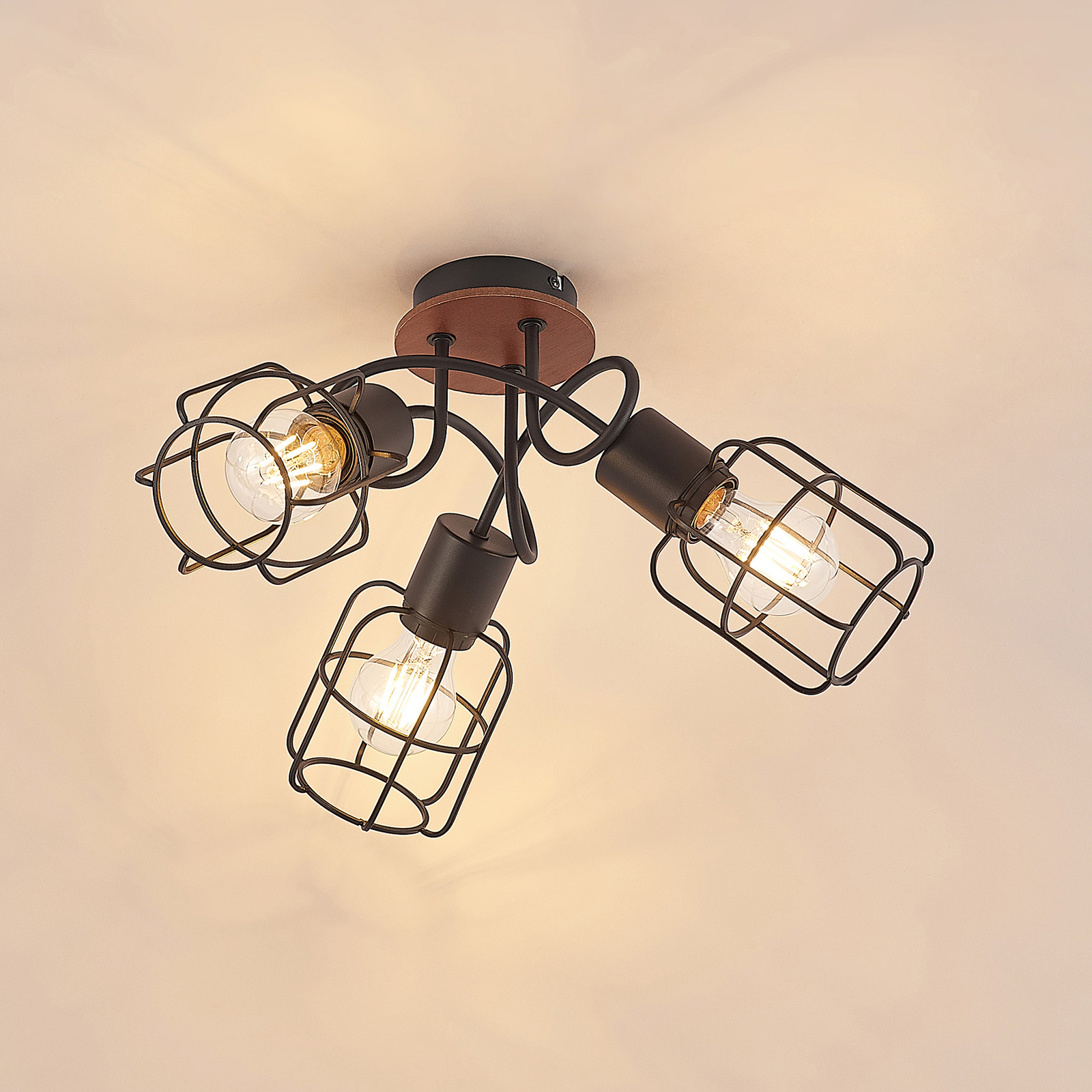 Lindby Telmos downlight, three-bulb