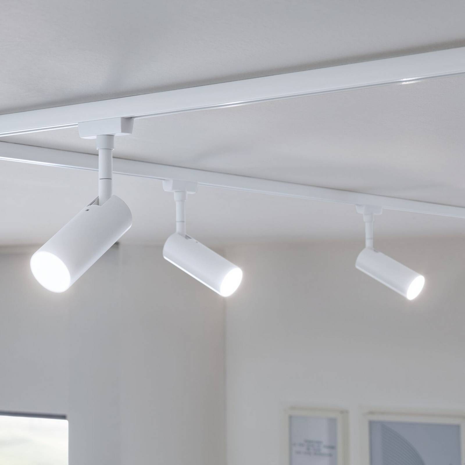 Paulmann URail-set Tubo, wit, 4-lamps, kabelvoeding