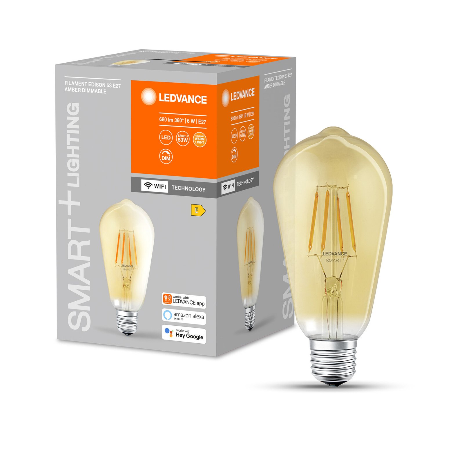 LEDVANCE SMART+ WiFi E27 6 W Edison gold 2,400 K