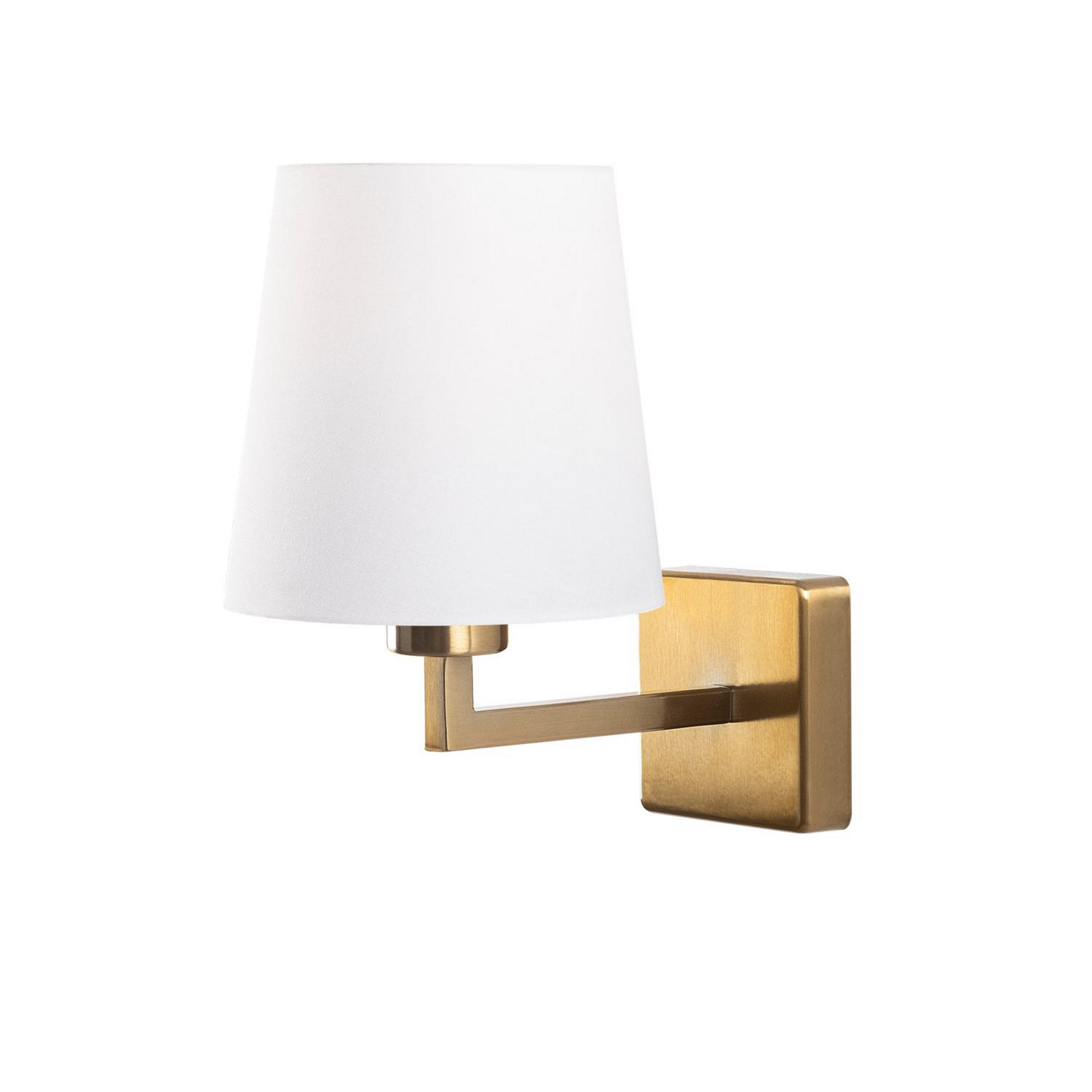 Wandleuchte Profil, gold/weiß, Metall/ Stoff, Höhe 30 cm