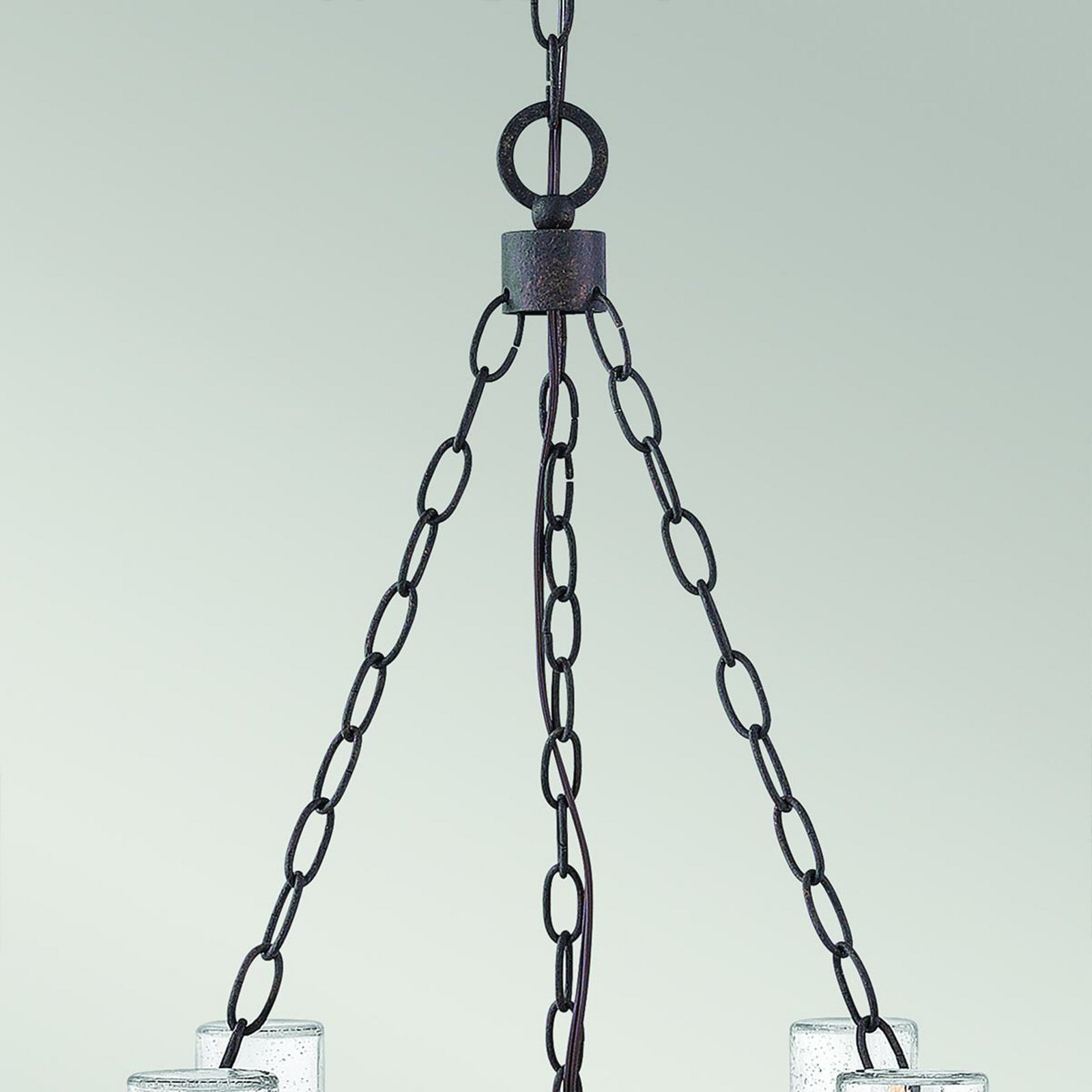Kattokruunu Collier, 5-lamppuinen, musta, teräs, lasi, E27