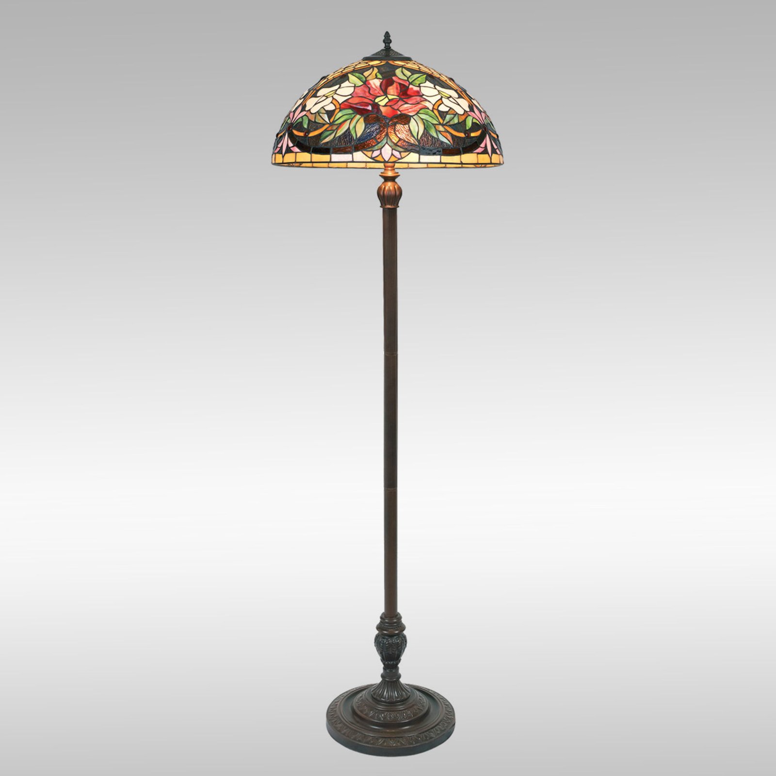 Kolorowa lampa stojąca ARIADNE w stylu Tiffany