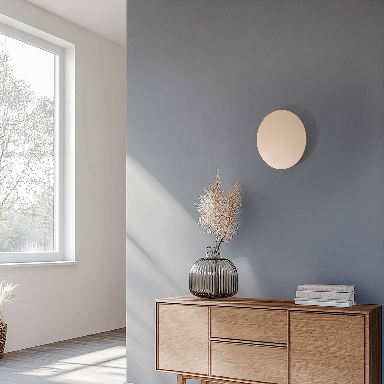 Kinkiet LED Orios Plus, złoty, Ø 30 cm, stal
