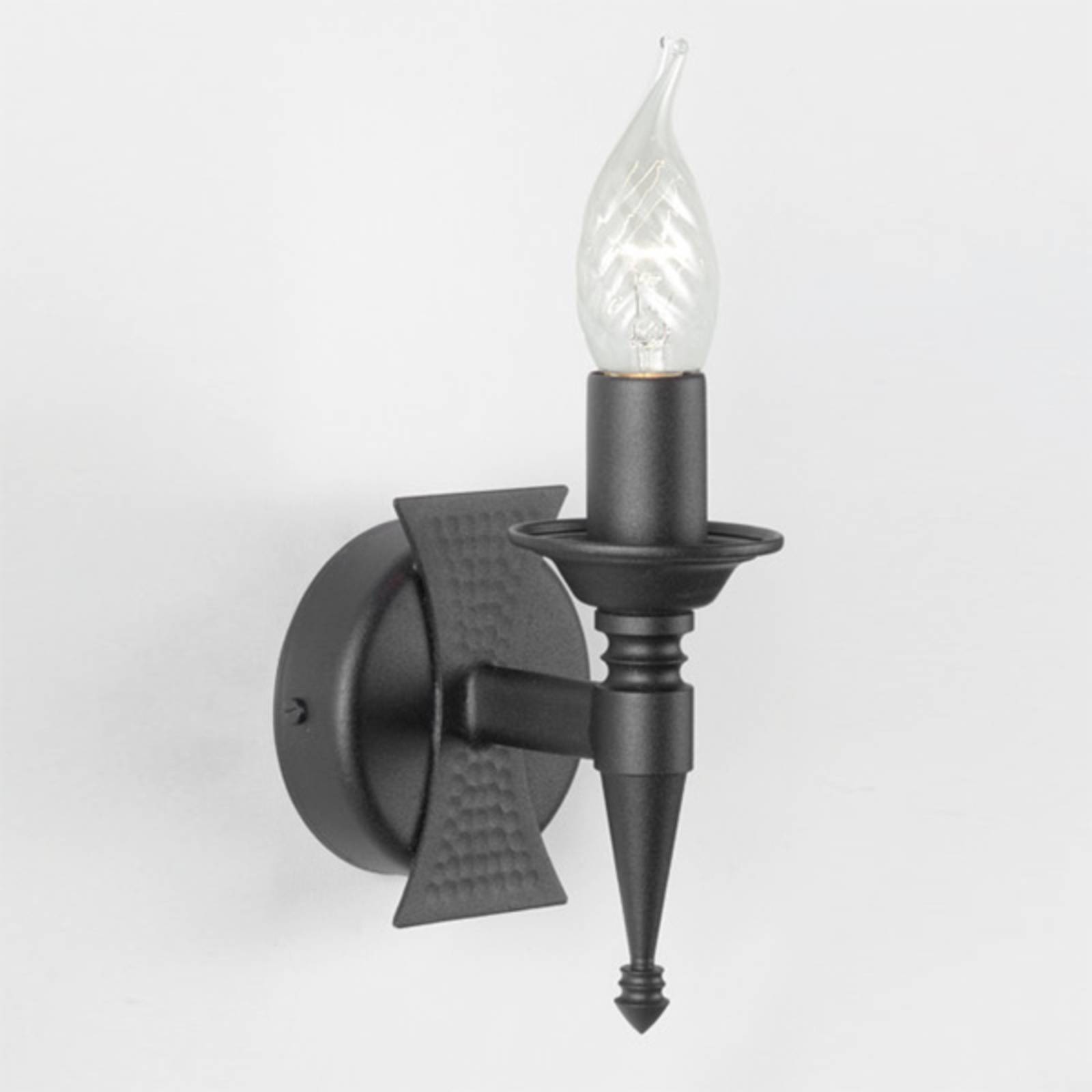 SAXON middelalderlig væglampe m. 1 pære sort