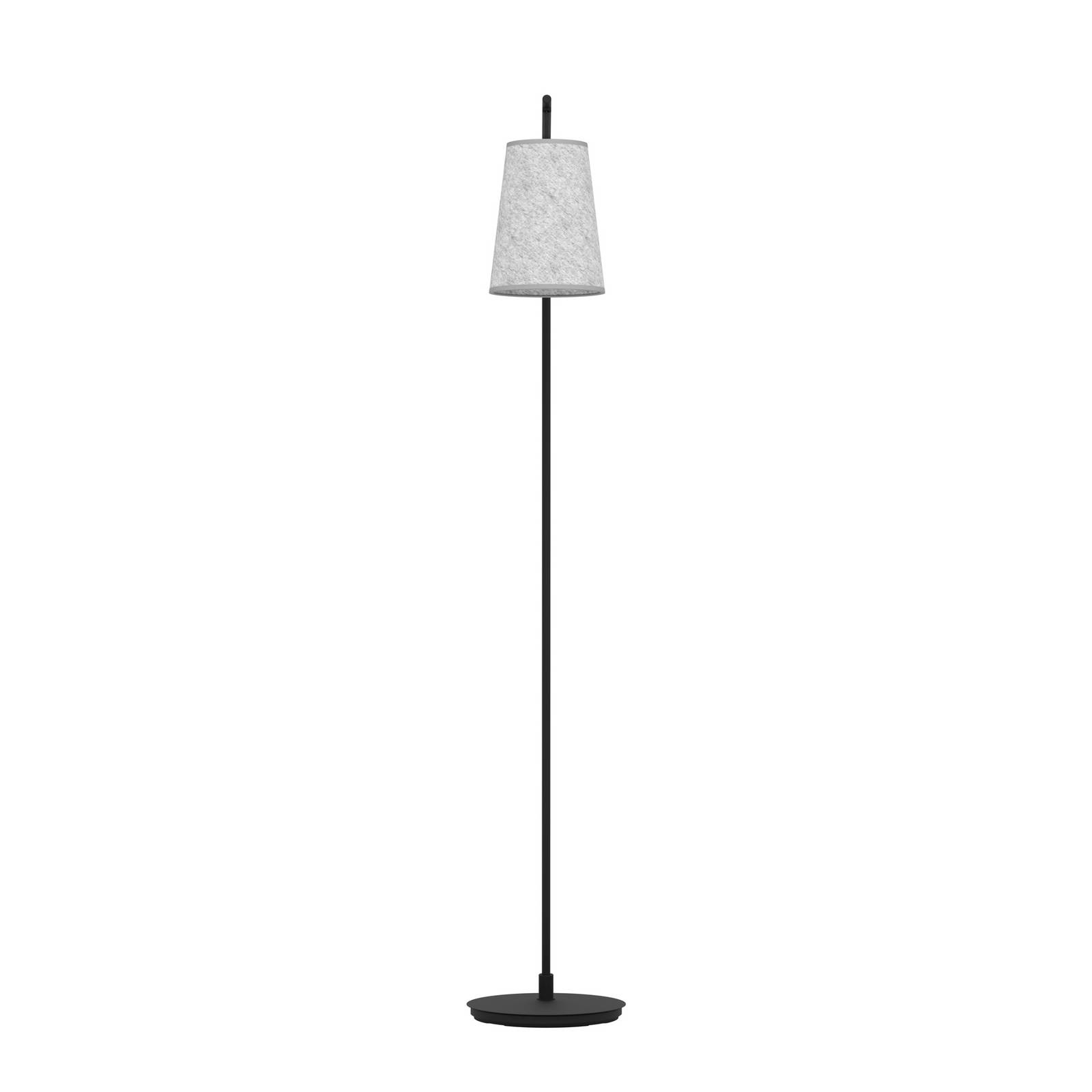 Lampa stojąca Alsager z filcowym kloszem