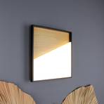 Vista LED-es fali lámpa, világos fa/fekete, 40 x 40 cm