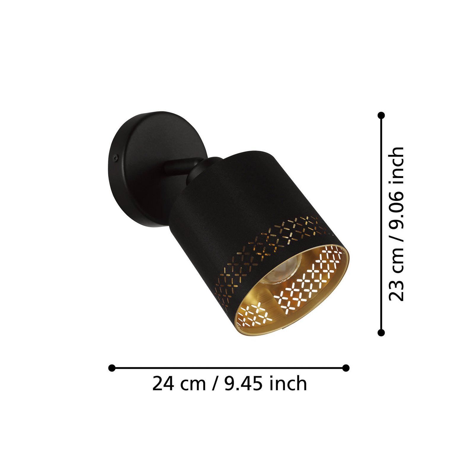 Nástenné bodové svetlo Esteperra čierna/zlatá 1pl.