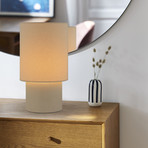 Tischlampe Rhodes elfenbeinfarben/beige 51 cm Leinen/Keramik