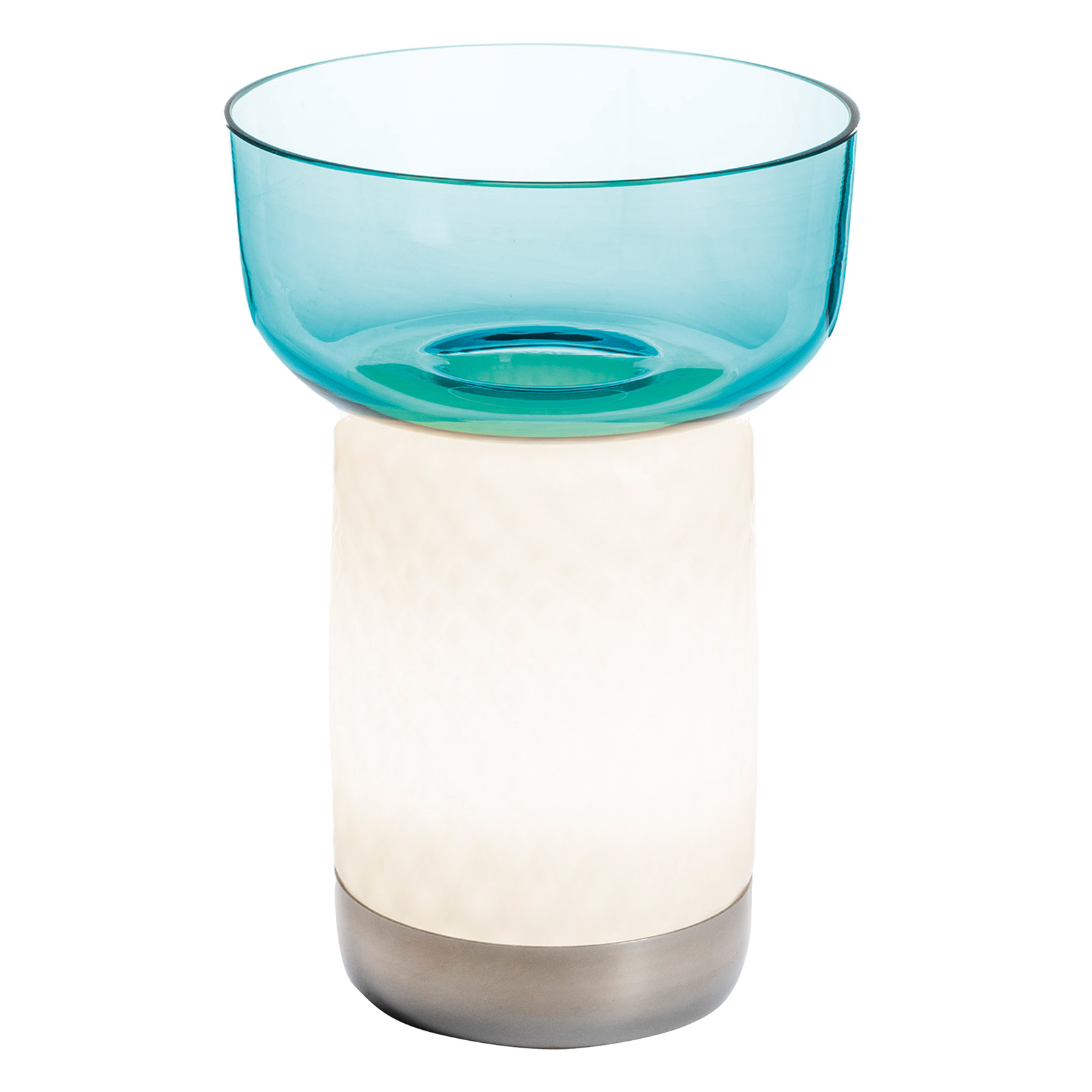 Artemide Bontà LED table lamp, turquoise bowl