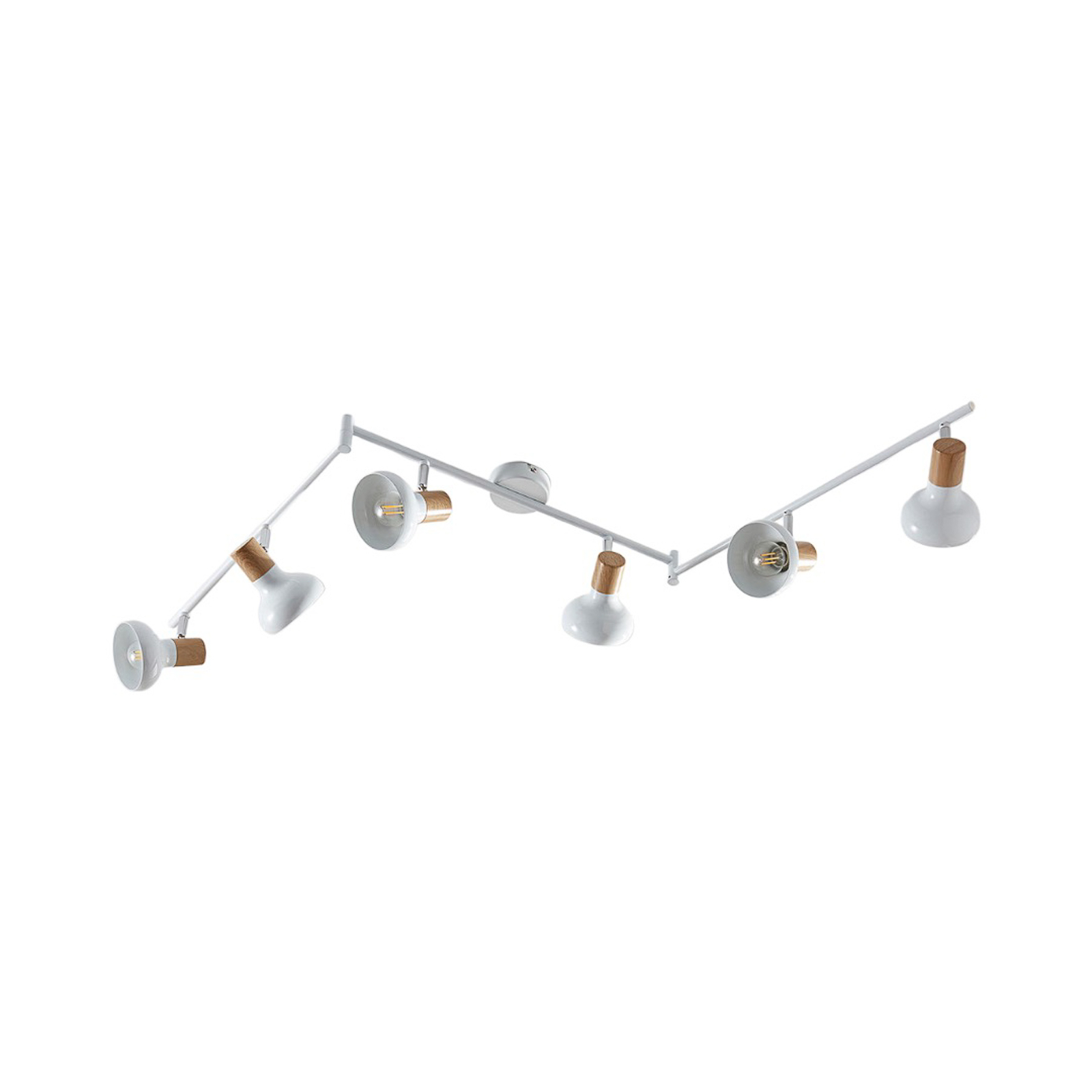 Plafondlamp Fridolin in wit metaal met twee lampen