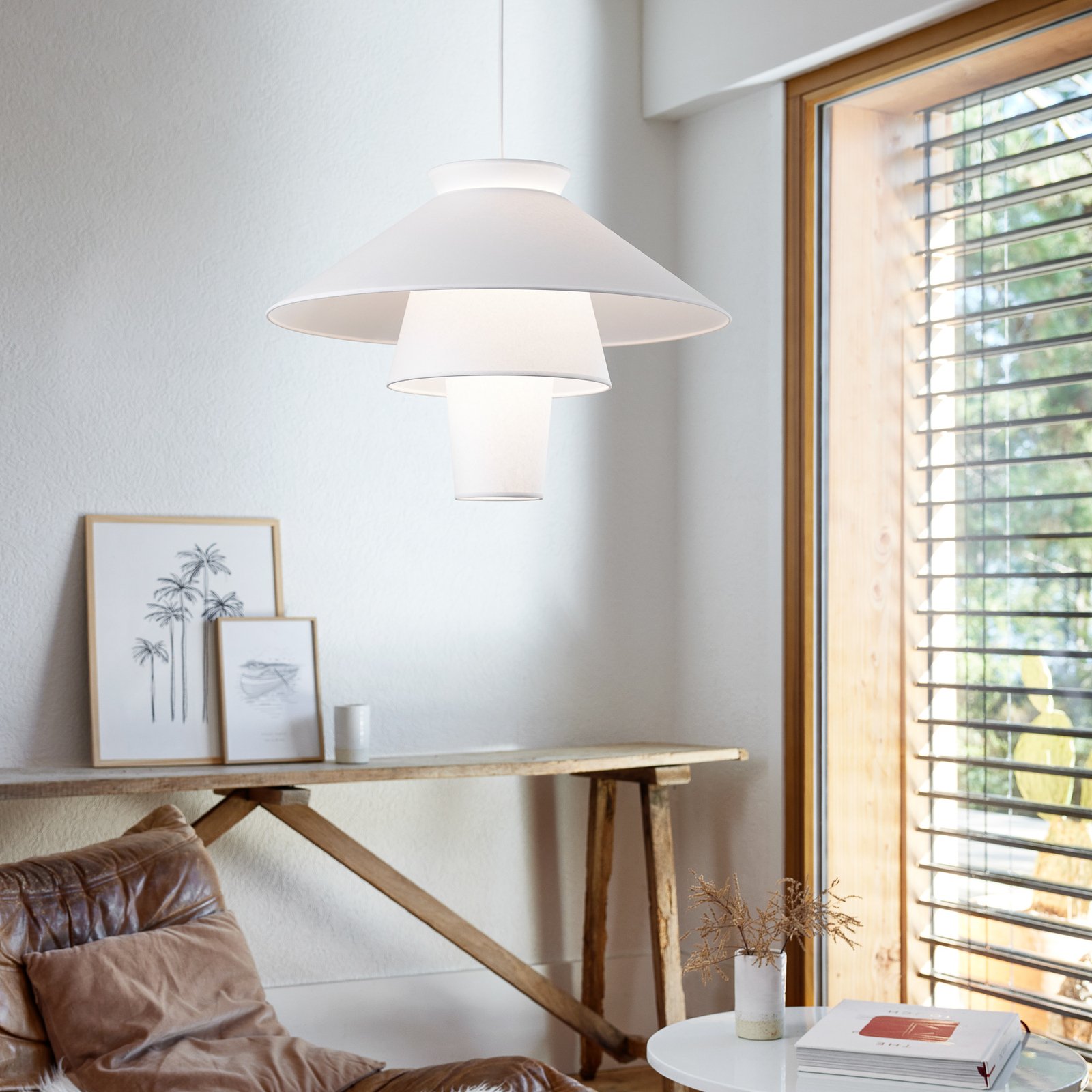 Ruche Hängeleuchte, Ø 58 cm, weiß - MARKET SET Ruche Hängeleuchte, Ø 58 cm, weiß - MARKET SET