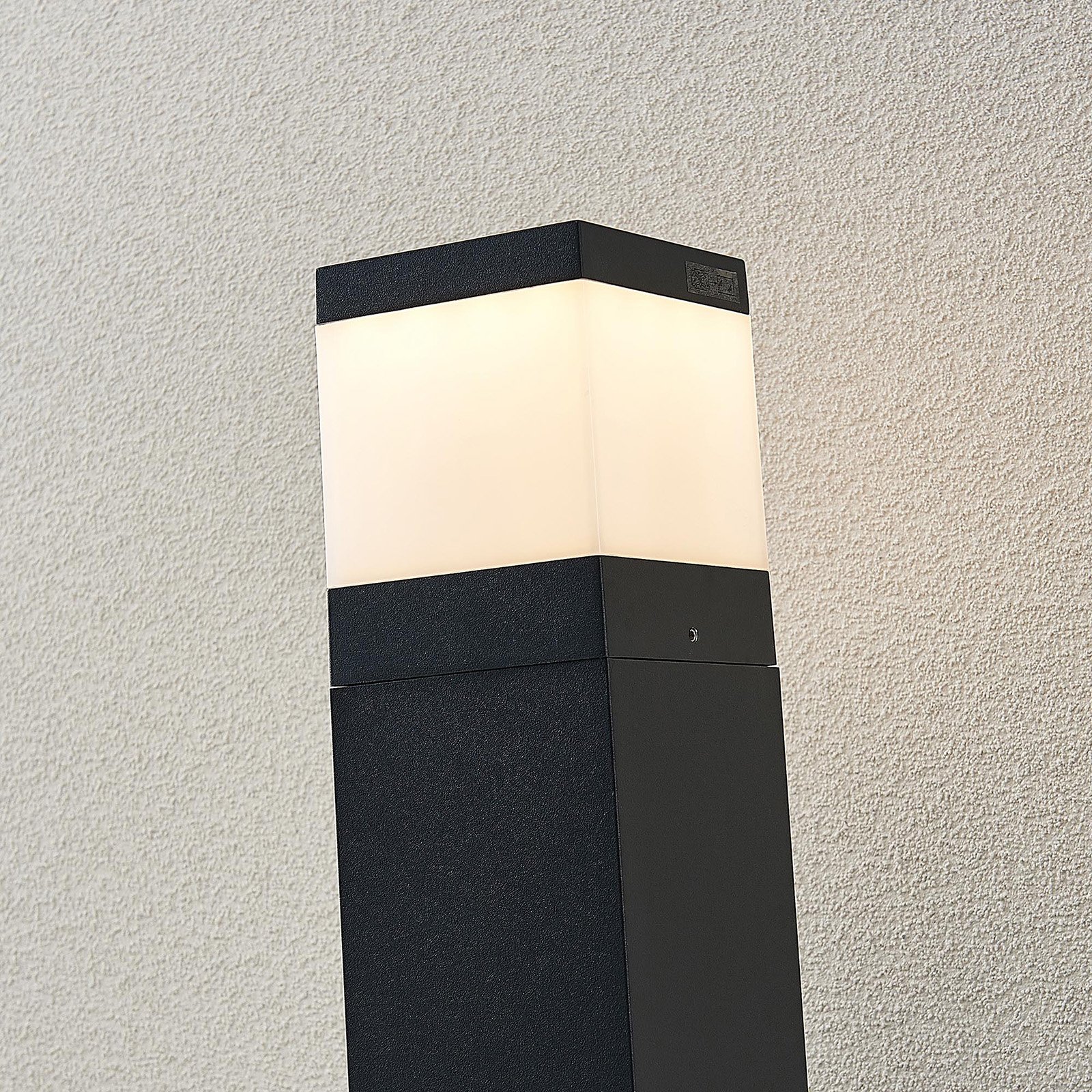 Borne lumineuse LED Litas, carré, gris foncé