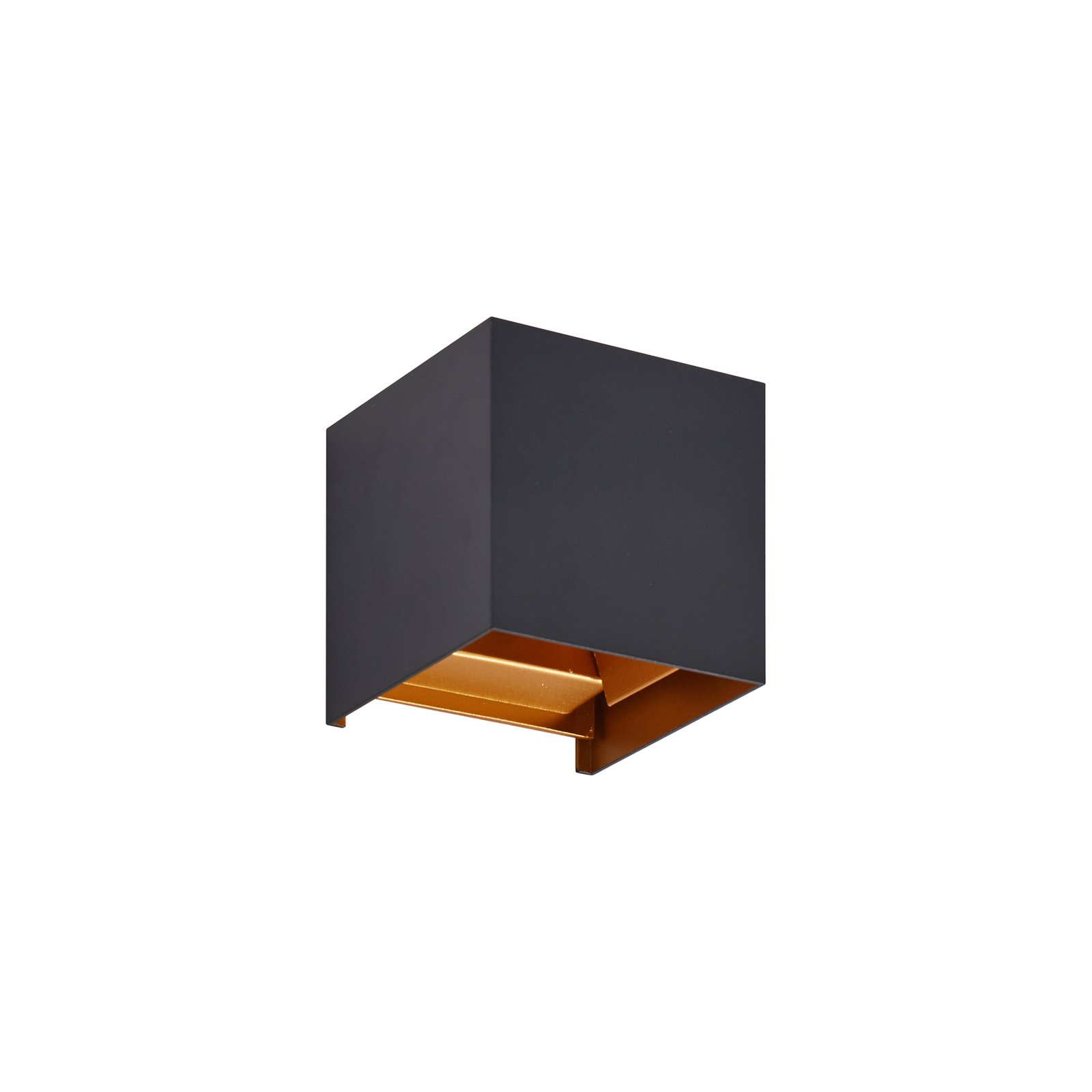 Nivar Square LED Utomhus Vägglampa Black/Gold - Lindby