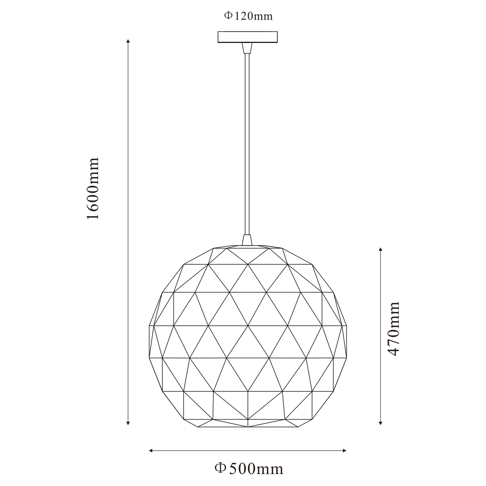 Závěsné svítidlo Asterope, Ø 50 cm, kulaté, bílé