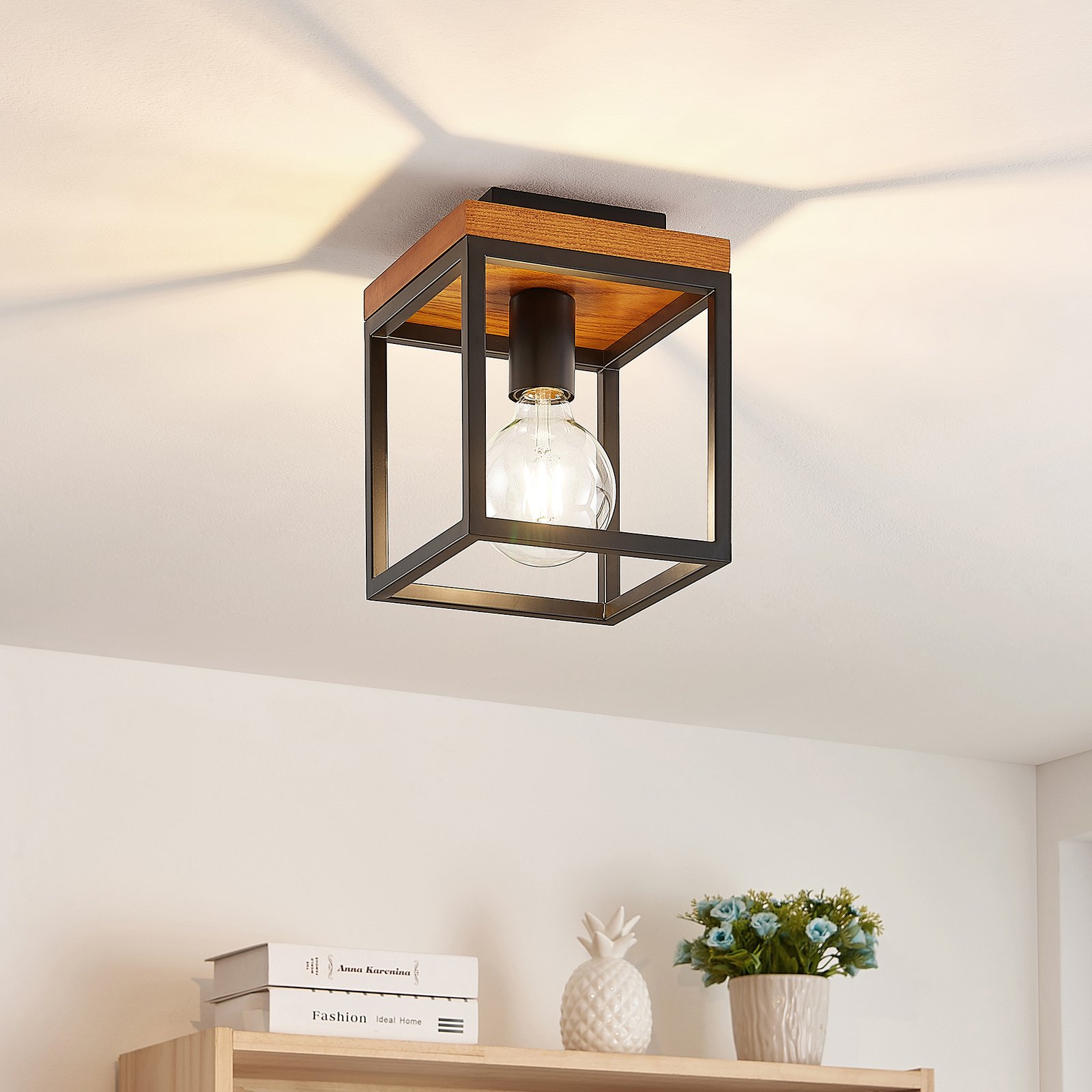 Miravi Deckenleuchte Wood/Black - Lindby