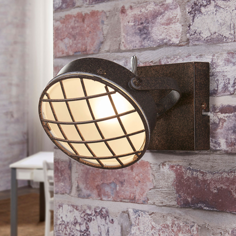 Rostfärgad LED-vägglampa Tamin, industristil