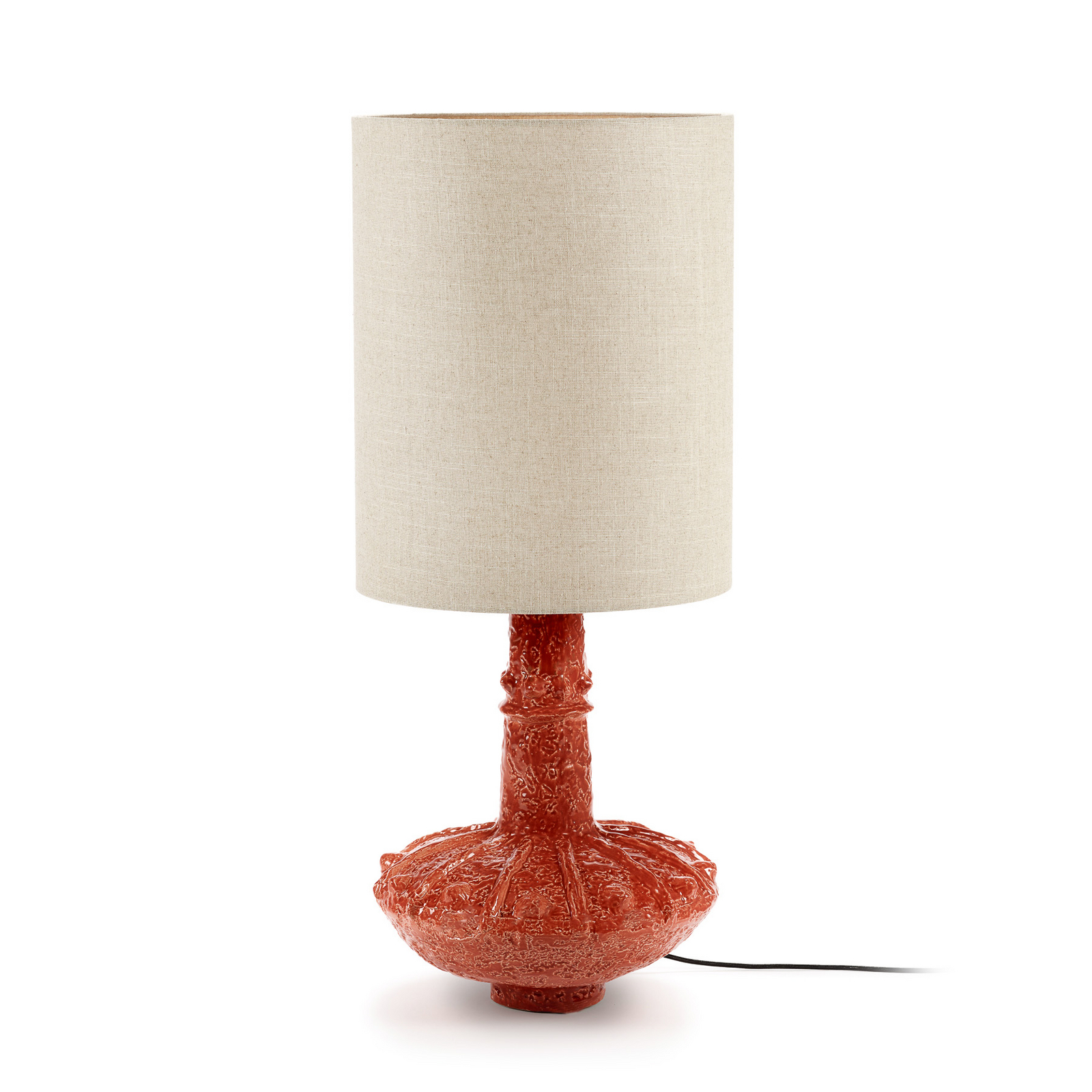 ORANGE GEORGIA bordlampe, steingods, tekstil, høyde 97 cm – Serax