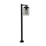 Borne lumineuse Reed, IP44, noir, hauteur 100 cm, métal