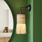 MARKET SET Aplique de pared Formentera, marrón Altura 47 cm, fibra de palma