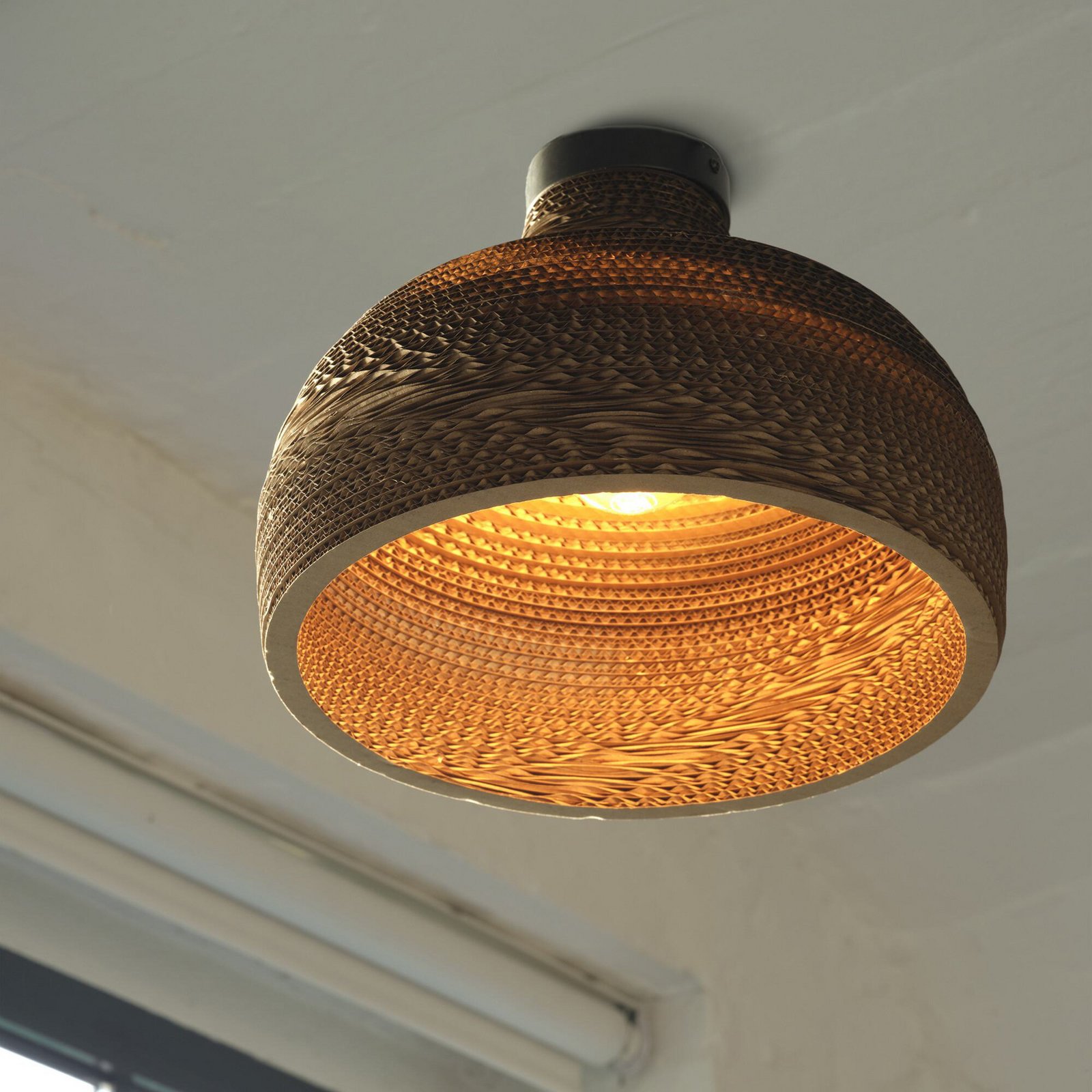 OSRAM Deckenleuchte HAT, braun, Ø 36 cm, Wellpappe, E27