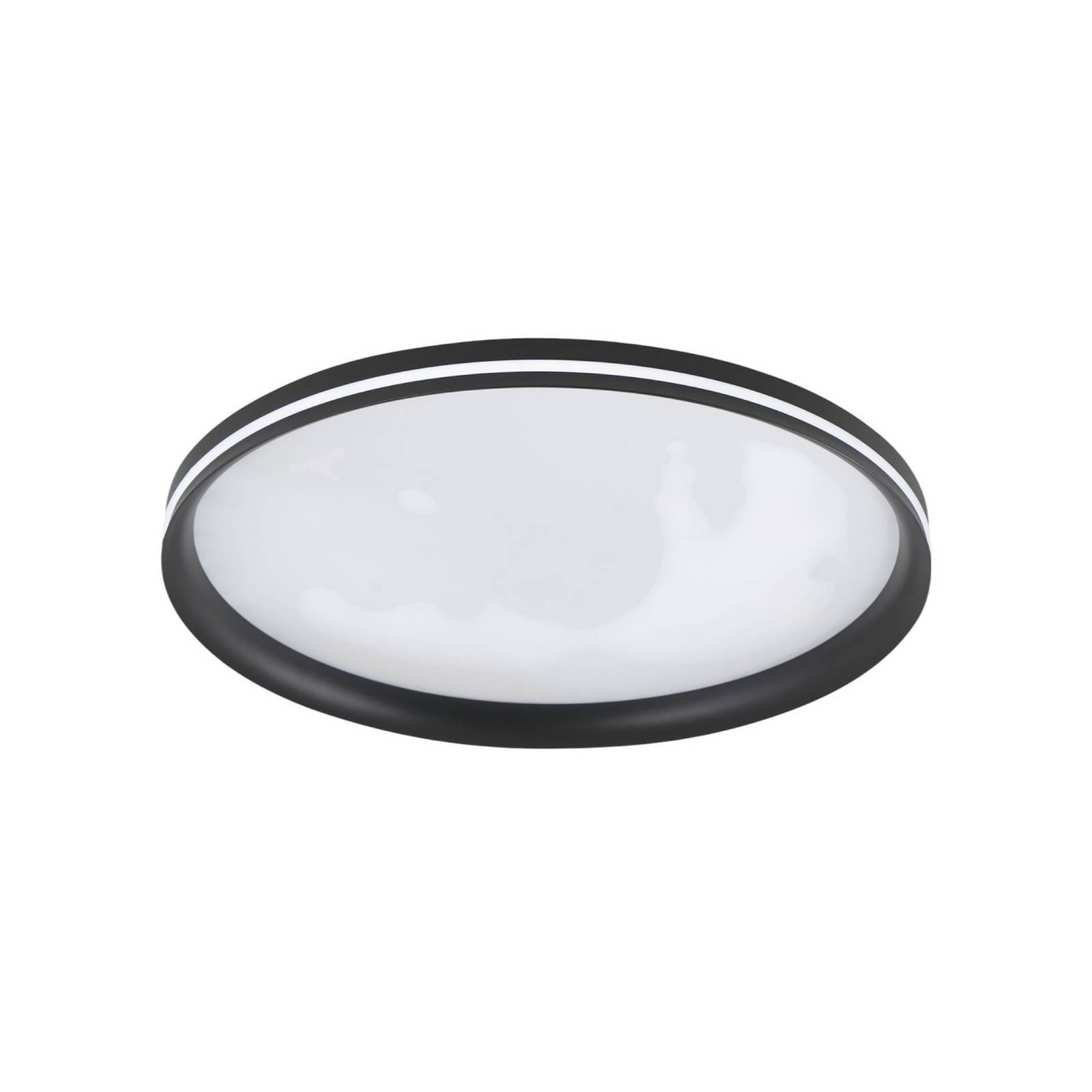 Fabas Luce Plafonnier LED Isy, noir, Ø 55 cm, métal, CCT, à intensité variable