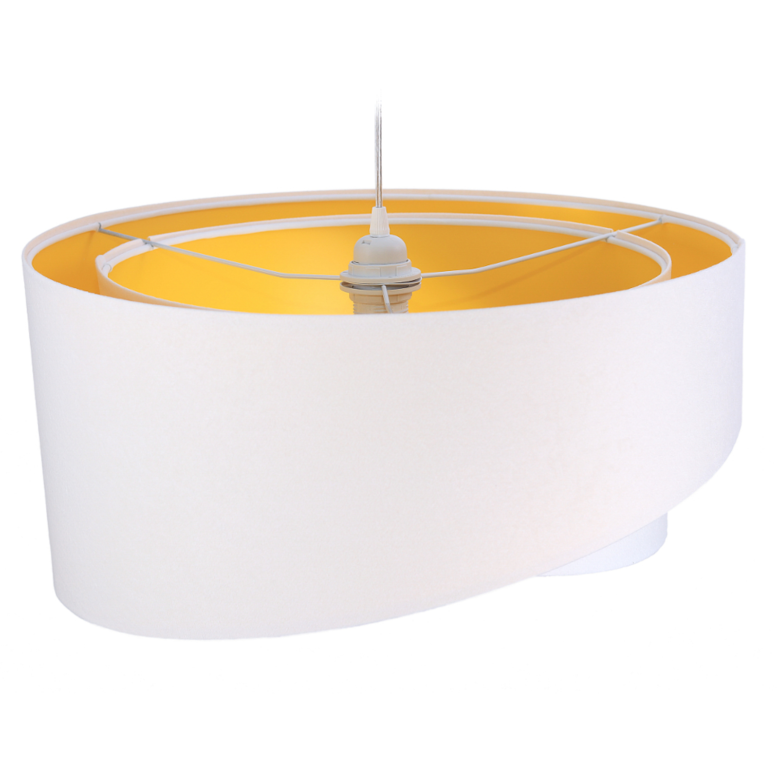 Vivien hanglamp, tweekleurig, wit/oranje