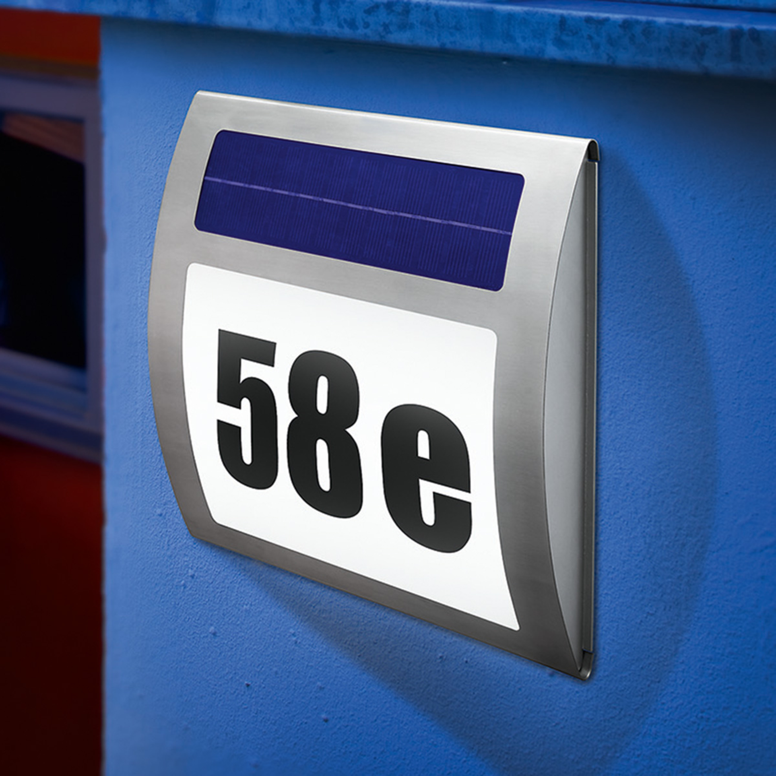 Esotec LED house number light Wave - solar-powered, stainless steel, plastic, energy efficiency: A+, W: 28 cm, H: 28 cm