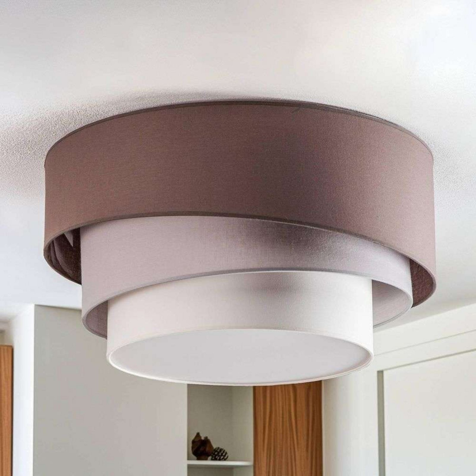 Trio Plafond Ø60 Cappuccino/Ecru/Grå - Euluna