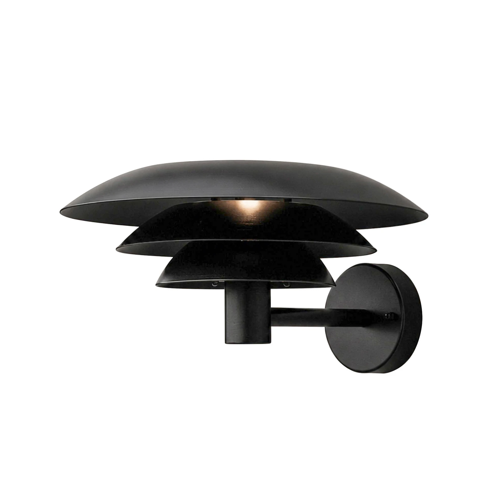 Dyberg Larsen DL30 -ulkoseinävalaisin, musta, alumiini, Ø30 cm, G9