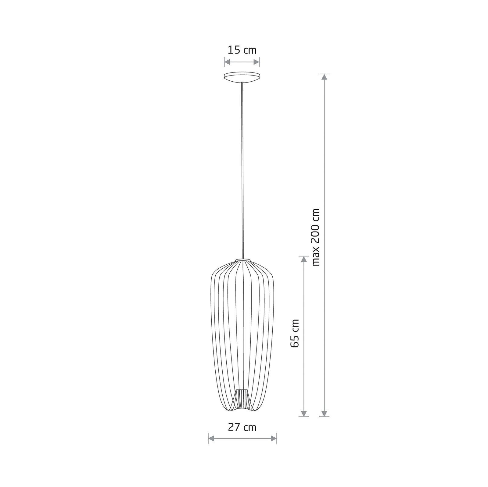 Kõrvits S rippvalgusti, helehall, Ø 27 cm, metall, GU10