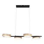 LED hanging light Tessa black/beige 110cm Touchdim CCT 4-bulb.