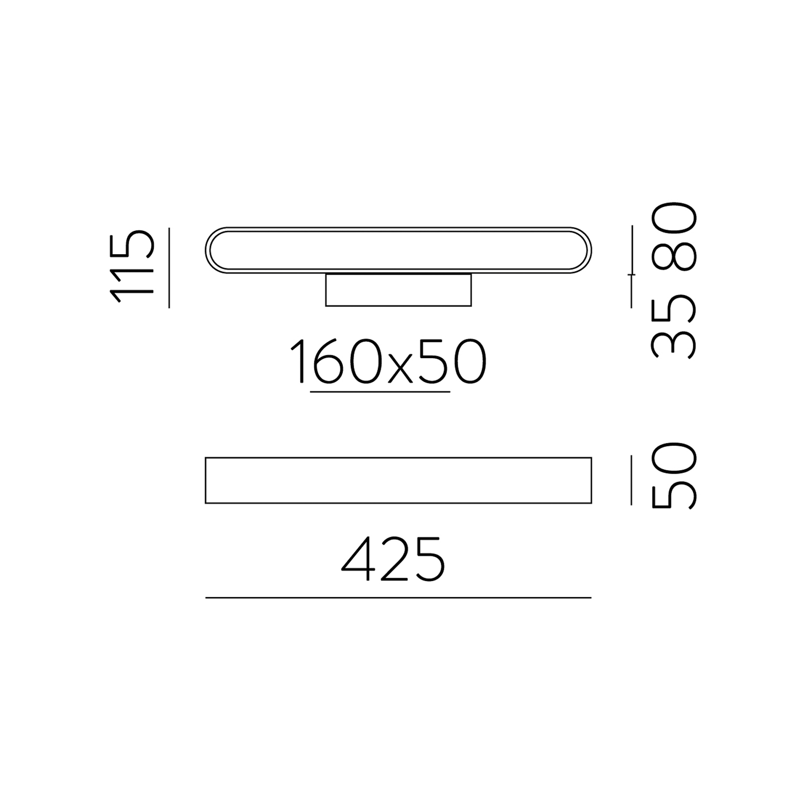 Kinkiet LED GALA, biały, góra/dół, szerokość 42,5 cm, 20 W