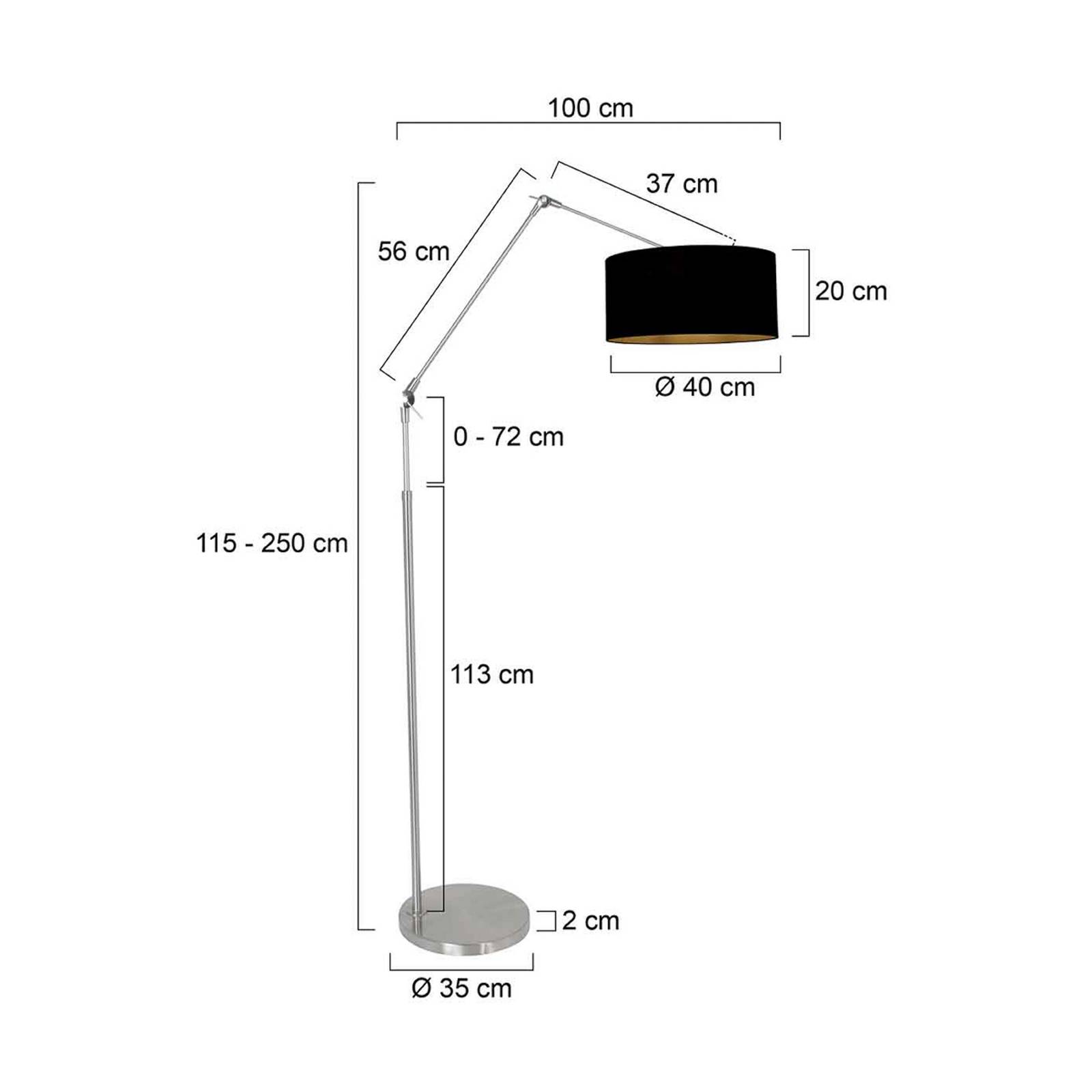 Steinhauer Stojací lampa Prestige Chic ocelová/černá-zlatá výška 250 cm