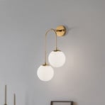 Jewel wall lamp 10585 gold-coloured, opal glass 55 x 30 cm 2-bulb