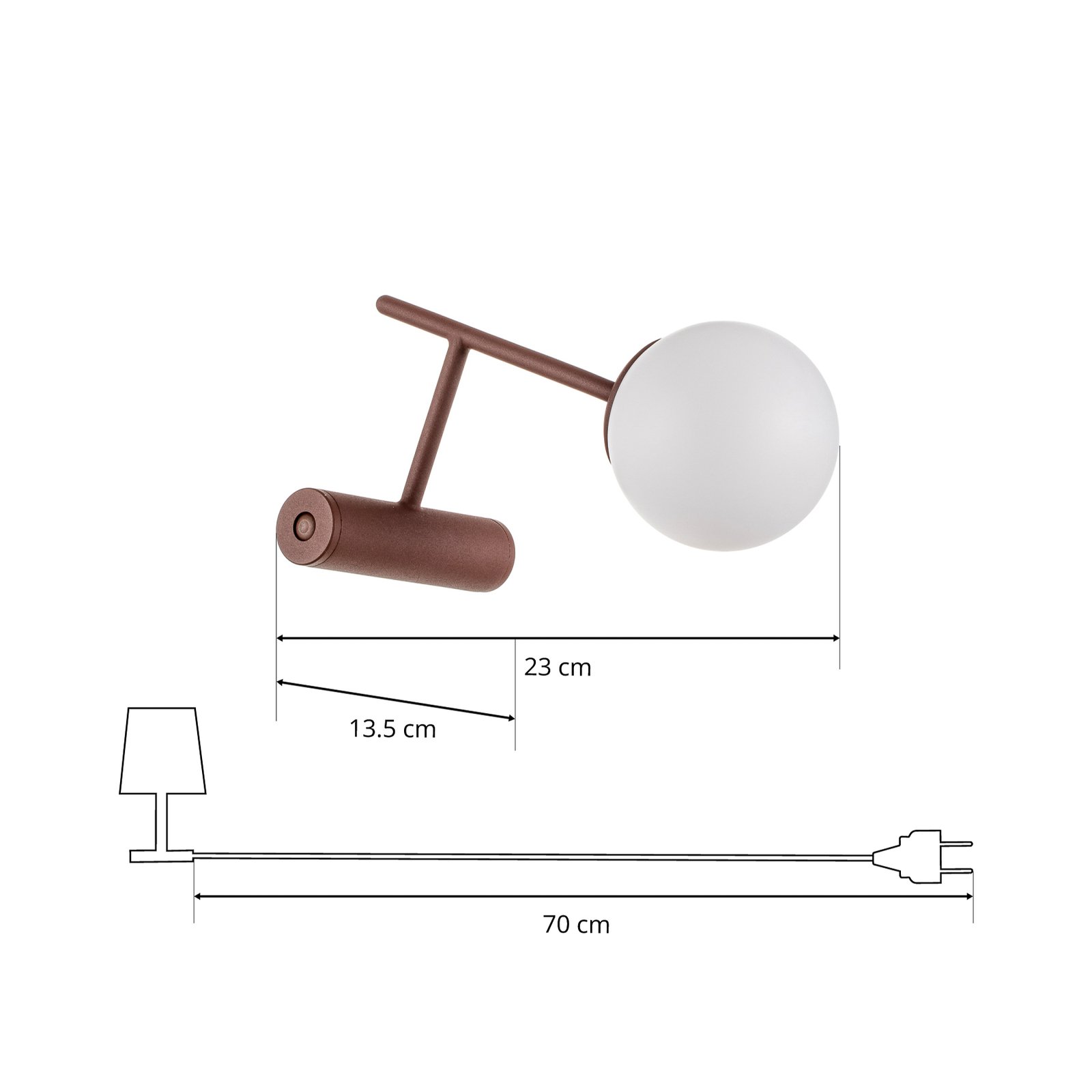 Audo Phare stolová LED lampa v tmavočervenej