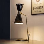 Настолна лампа Stilnovo Megafono, черна, височина 62 cm, метал
