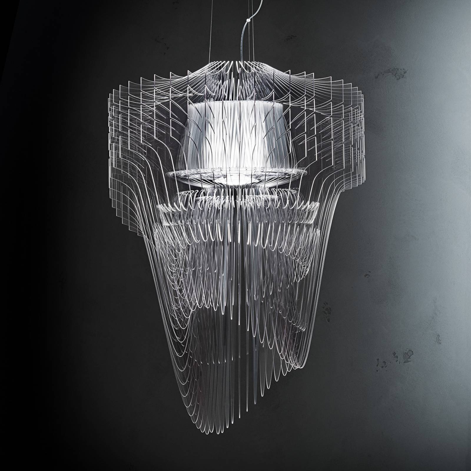 Transparentna designerska lampa wisząca LED ARIA