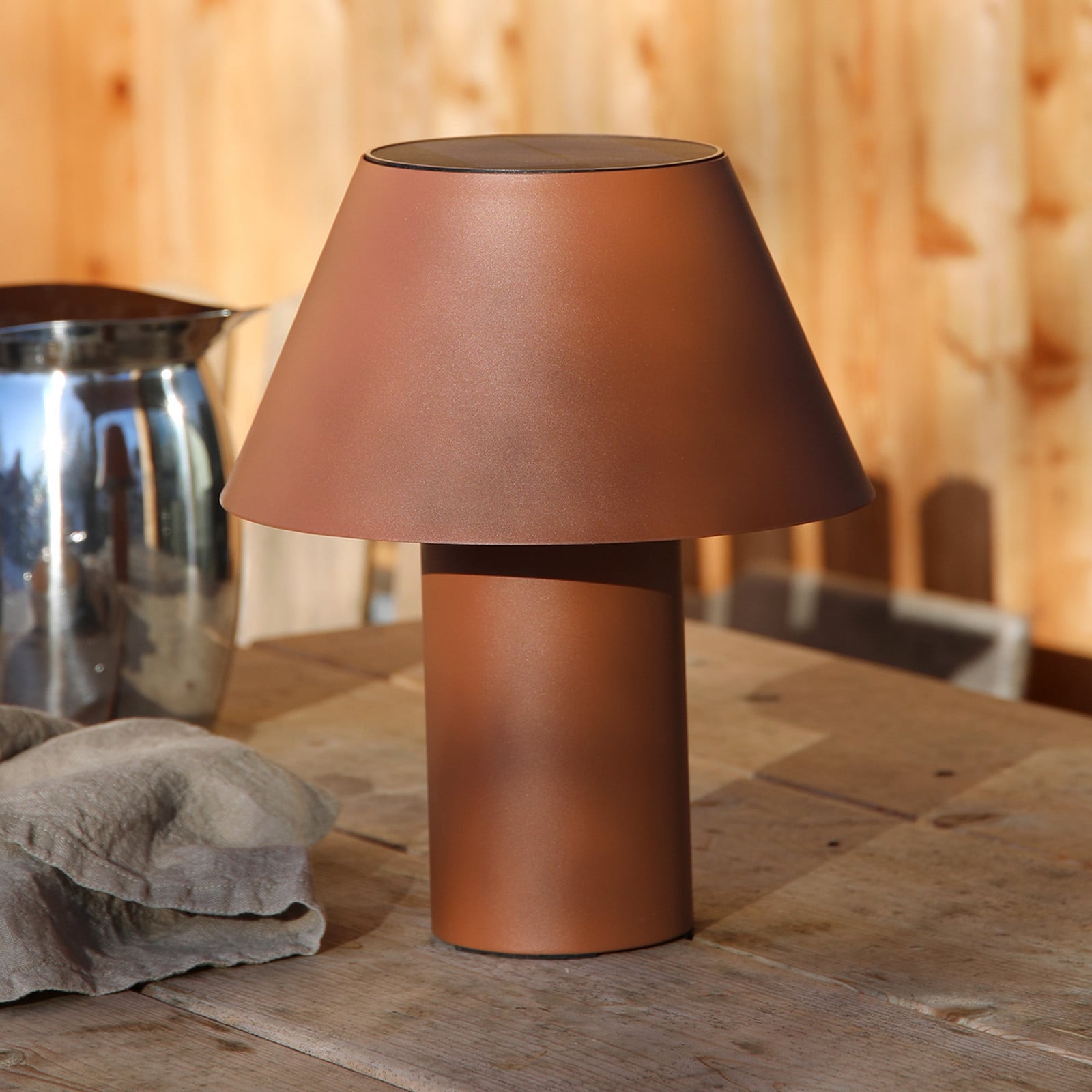 Lampe à poser LED Vivo, marron, IP44, hauteur , à intensité variable Markslöjd - Scandinave - Métal - À ampoule unique
