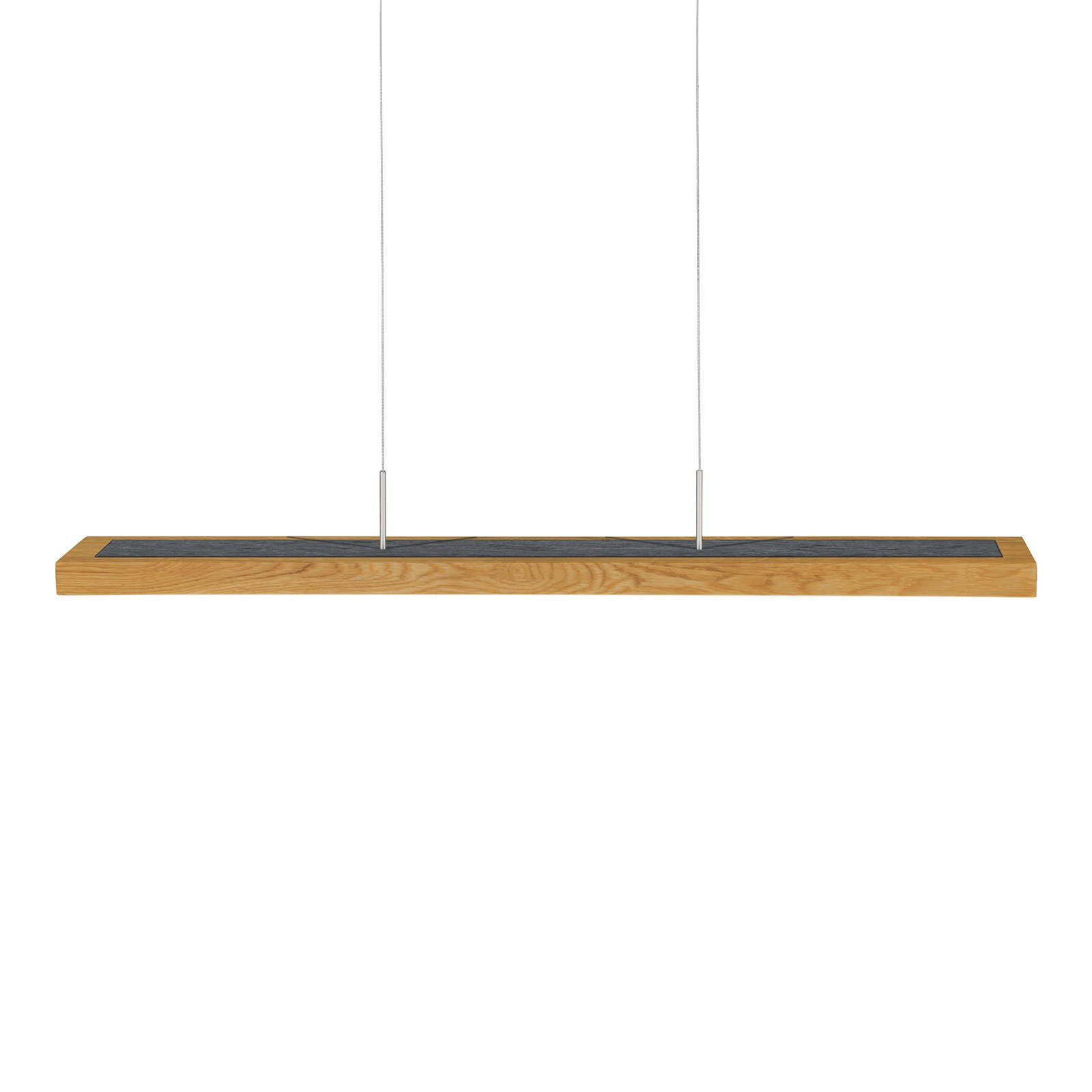 HerzBlut Dana hanging lamp oiled oak slate 90 cm, for Living / Dining Room, wood, metal, slate, 18.8 W, energy efficiency: A+, L: 90 cm, W: 10 cm
