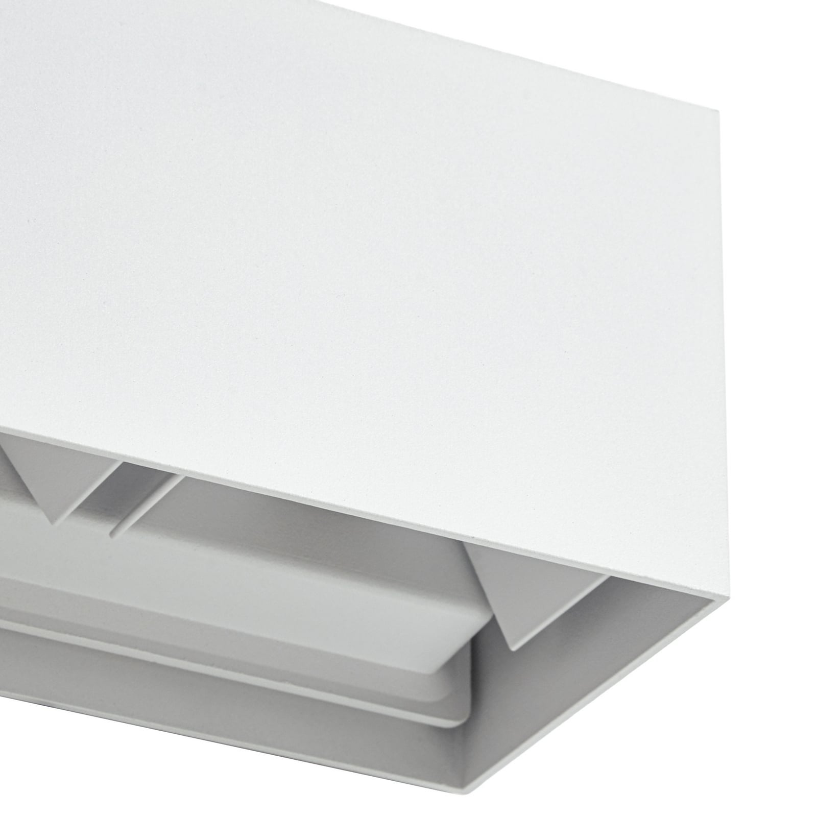 Nivar LED kültéri falilámpa, szögletes, fehér, 20 cm, IP54 – Lindby