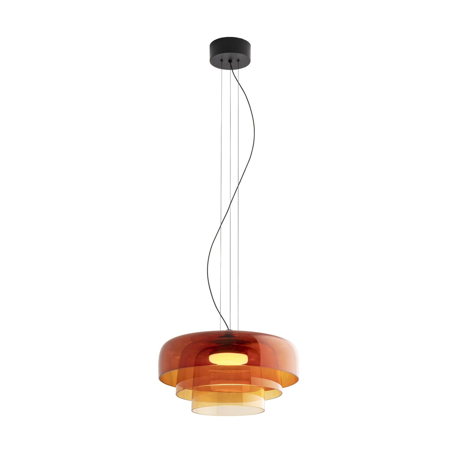 LEDS-C4 LED pendant light Levels, 3-way, amber-coloured