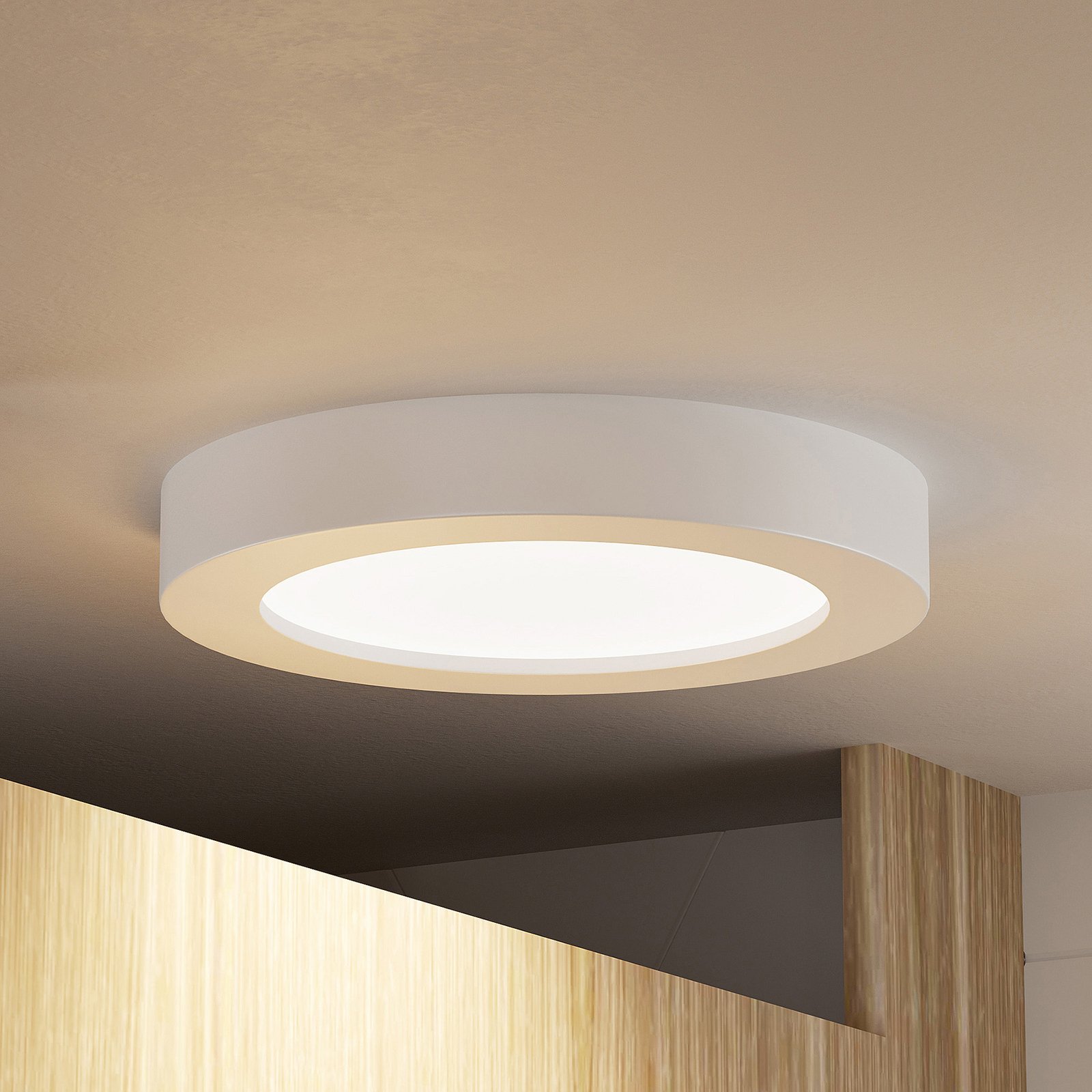 Prios Edwina LED plafondlamp, wit, 22,6 cm