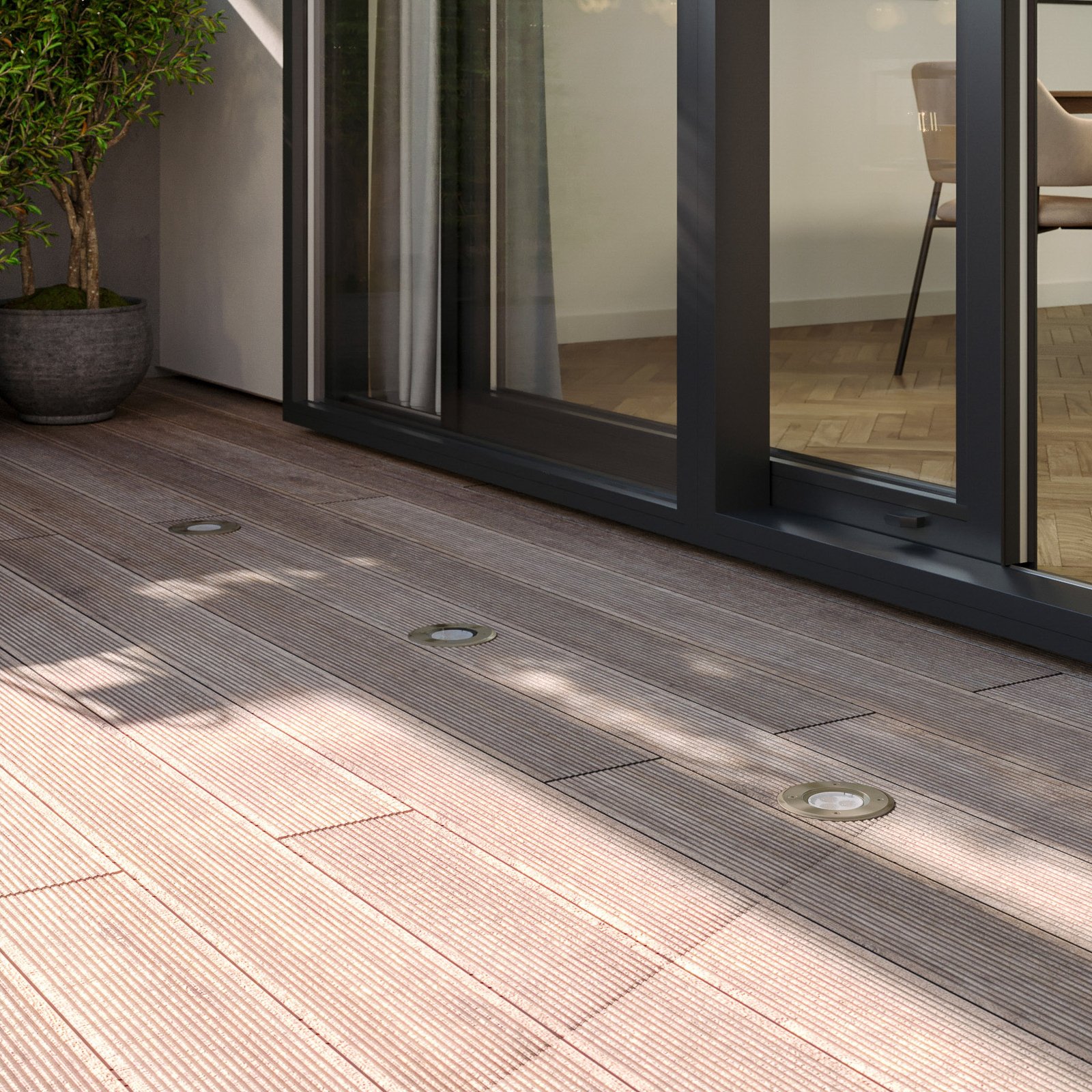 Ava Round Recessed Ground Bodová IP67 Steel - Lucande