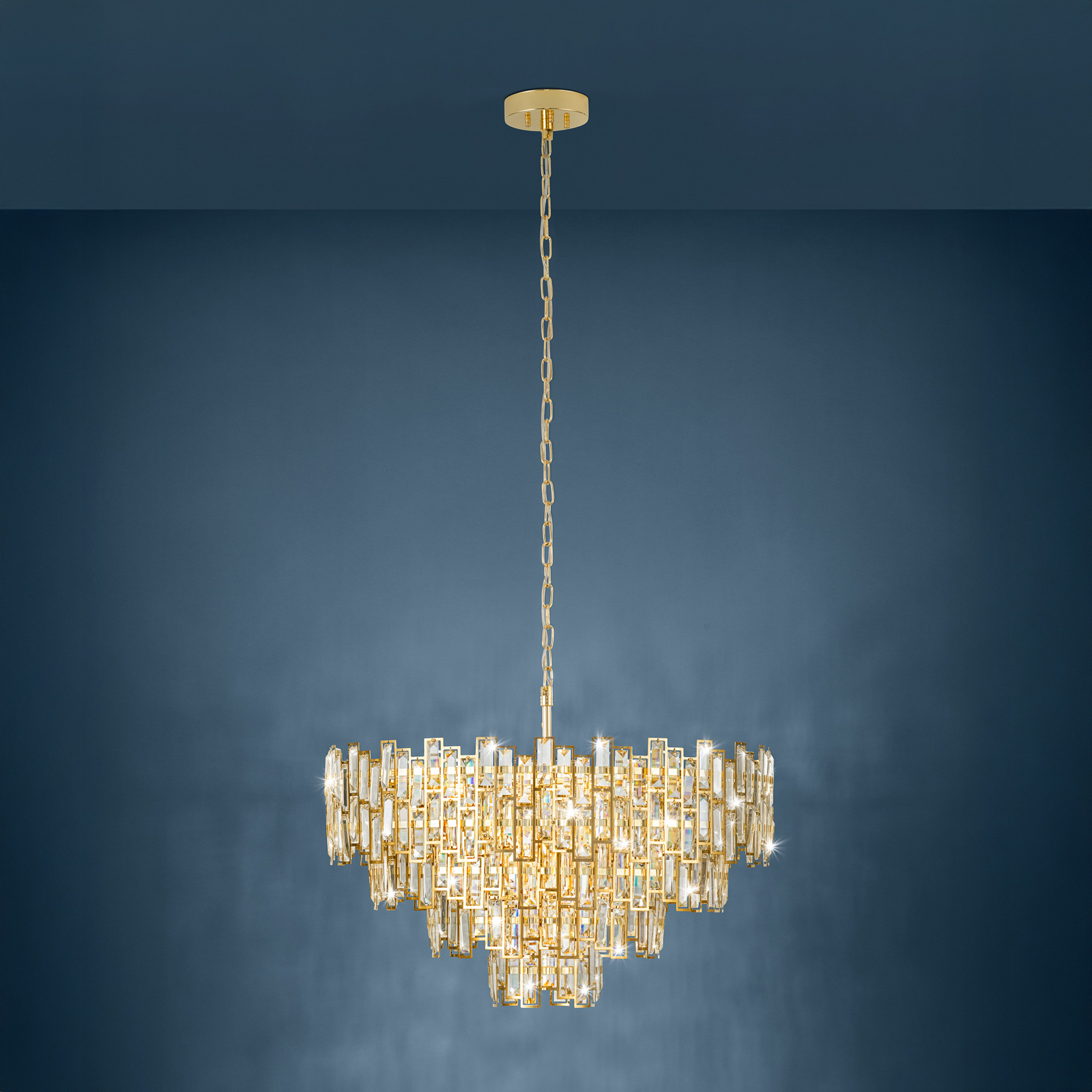 Suspension Calmeilles, laiton, Ø 78 cm, verre - Stars of Light